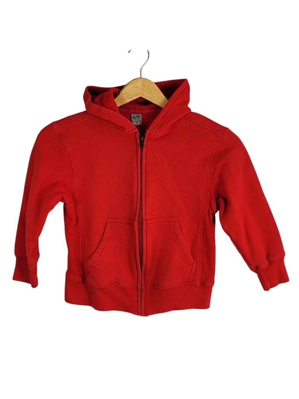 C9 Champion Boys Full Zip Hoodie Red XS Sweatshirt Long Sleeve Pockets Solid